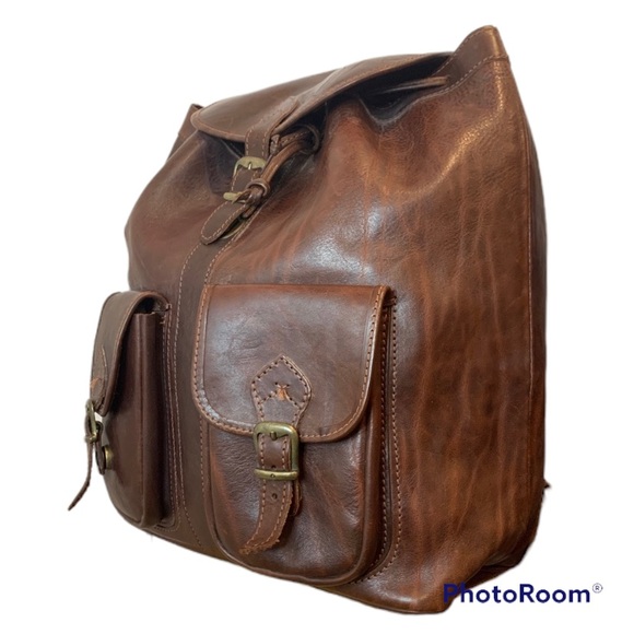 Full grain Leather Backpack with replacement straps - Picture 3 of 8